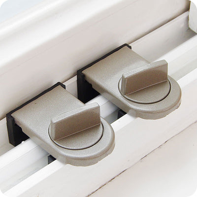 Bloque gris pour portes et fenêtres coulissantes pour la sécurité de bébé  et anti-vol (2