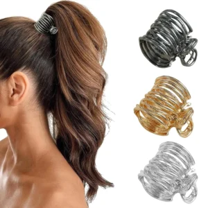 Pinces à cheveux géométriques creuses pour femmes - Accessoires tendance pour coiffures élégantes