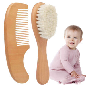 Brosse et peigne bébé en bois - Accessoires essentiels pour soins capillaires