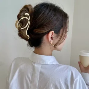 Pinces à cheveux géométriques en métal pour femmes - Accessoires tendance pour coiffures