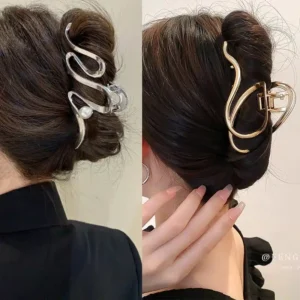 Pinces à cheveux géométriques en métal pour femmes - Accessoires tendance pour coiffures