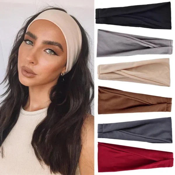 Bandeau élastique large cheveux femmes - Accessoire tendance pour coiffure