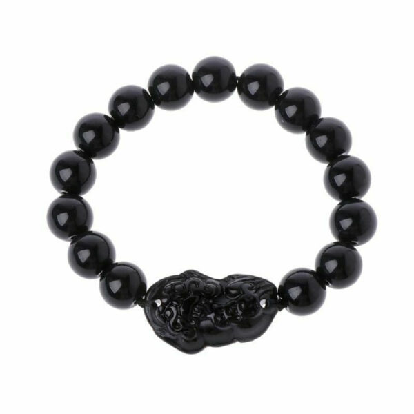 Bracelet de bravoure en obsidienne noire - Accessoire puissant pour affirmer votre courage