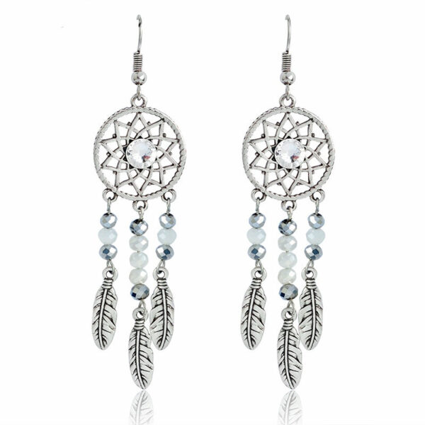 Boucle d'oreille attrape rêve plume - Accessoire tendance et original