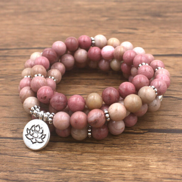 Bracelet perle rhodonite - Élégance et bien-être avec pierres naturelles