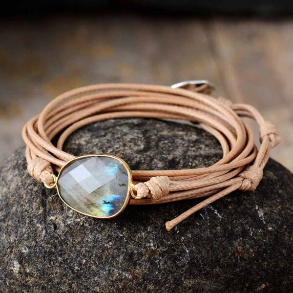 Bracelet en corde femme labradorite - Élégance et charme naturel