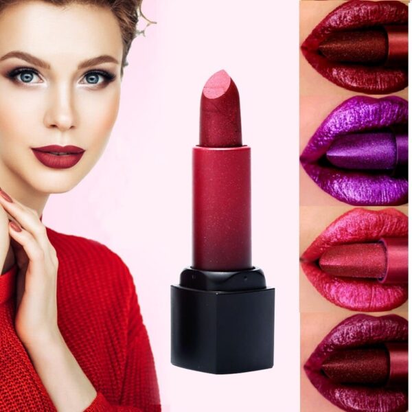 Rouge à lèvres métallique - Couleur intense et brillante pour un look tendance