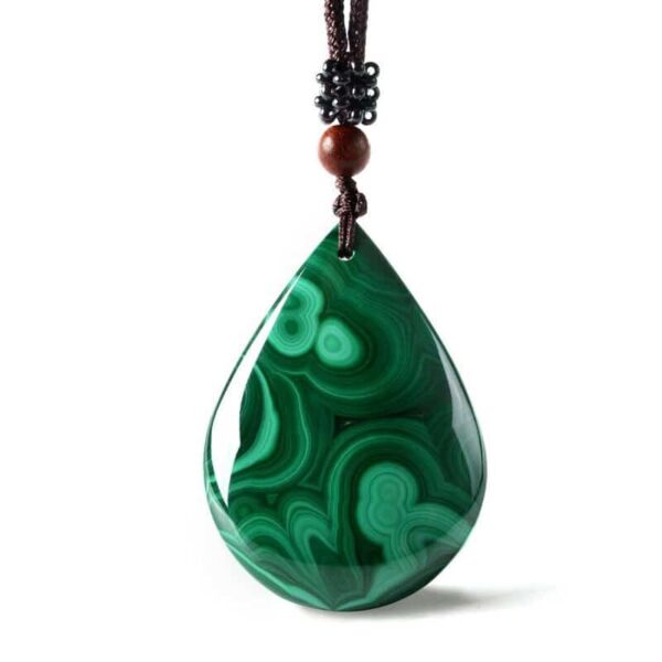 Collier pendentif malachite - Bijou en pierre naturelle de qualité supérieure