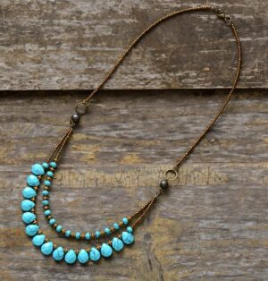 Collier goutte turquoise - Bijou tendance pour un look élégant et original