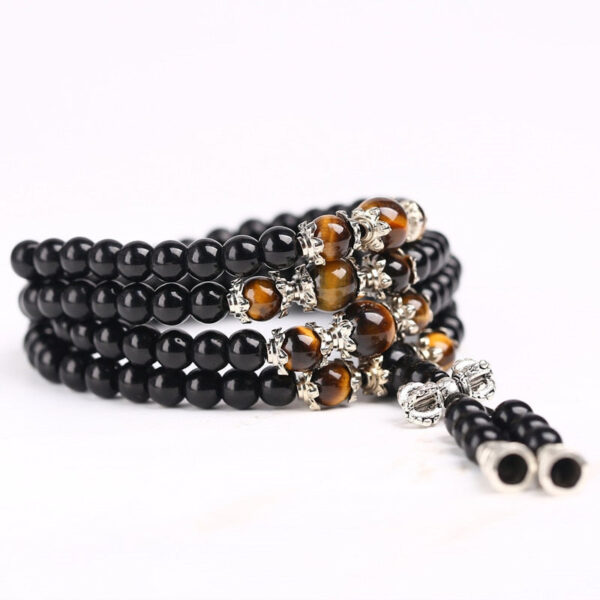 Bracelet homme obsidienne noire - Style élégant et tendance