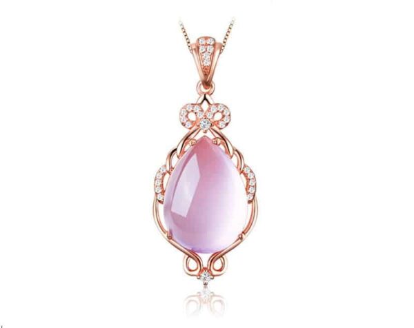 Collier quartz rose en or 14k - Élégance et raffinement pour sublimer votre style