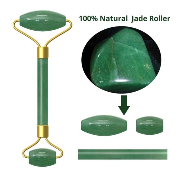 Rouleau de jade naturel pour le visage - Beauté et bien-être avec un outil de massage facial efficace