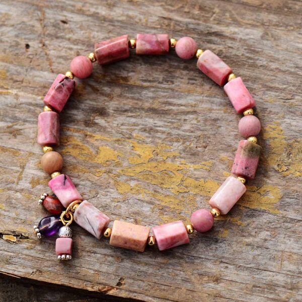 Bracelet en rhodonite - Bijou naturel pour équilibre et bien-être