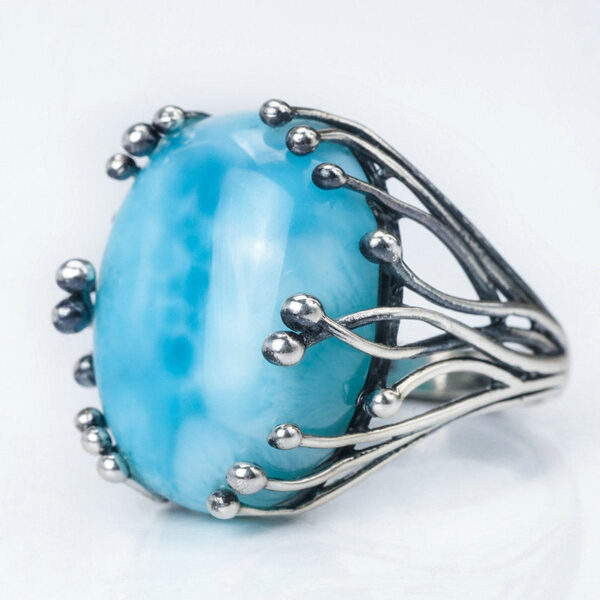 Bague en Larimar argent - Bijou unique et élégant pour sublimer votre style