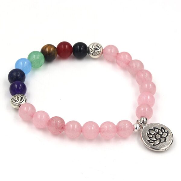 Bracelet Chakra en quartz rose - Équilibre et bien-être