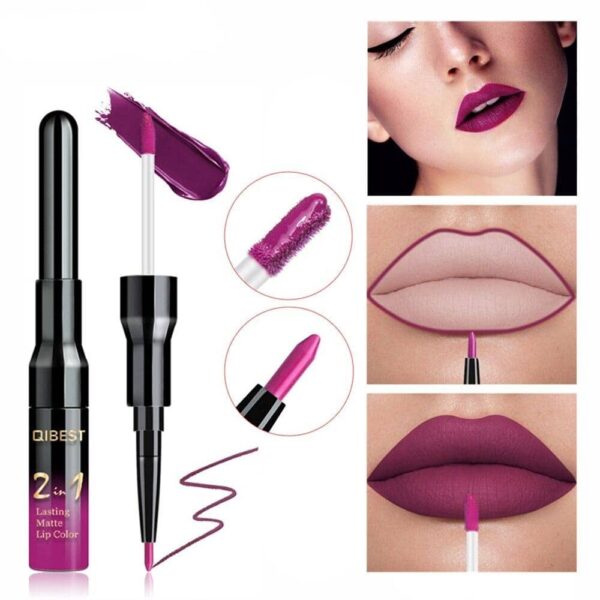 Rouge à lèvres violet foncé mat - Couleur intense et longue tenue