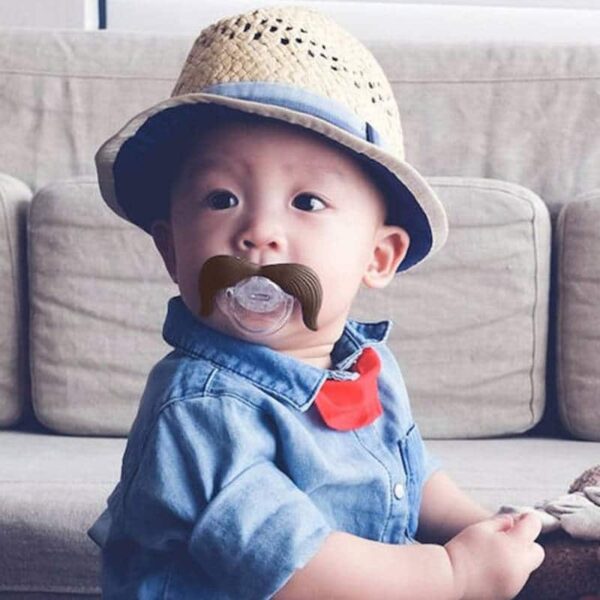 Tétine moustache : Accessoire ludique pour bébé, tendance et original