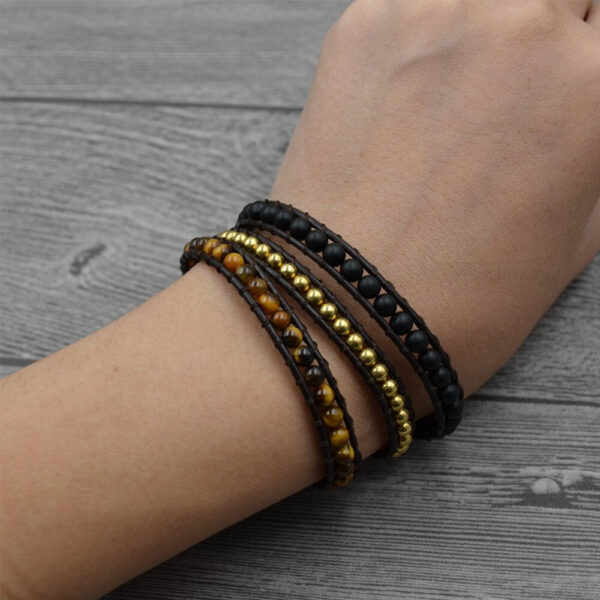 Bracelet wrap oeil de tigre - Élégance et protection avec ce bijou tendance