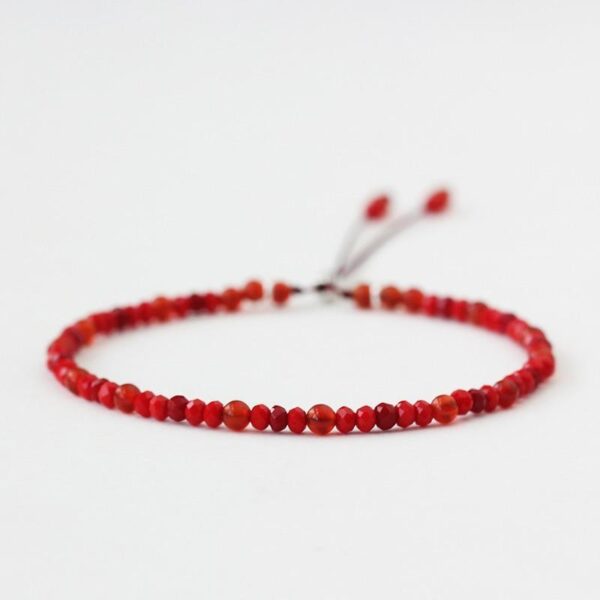 Bracelet agate rouge chance - Bijou porte-bonheur en pierre naturelle