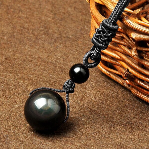 Pendentif obsidienne oeil céleste - Bijou unique en pierre naturelle