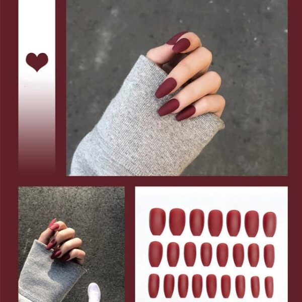 Faux ongles bordeaux : élégance et style pour des mains impeccables